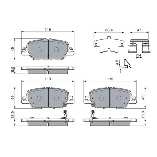 Sada brzdových platničiek kotúčovej brzdy 0 986 460 138 /BOSCH/ - obr. 4