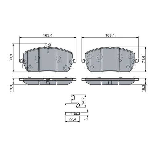 Sada brzdových platničiek kotúčovej brzdy 0 986 460 282 /BOSCH/ - obr. 1