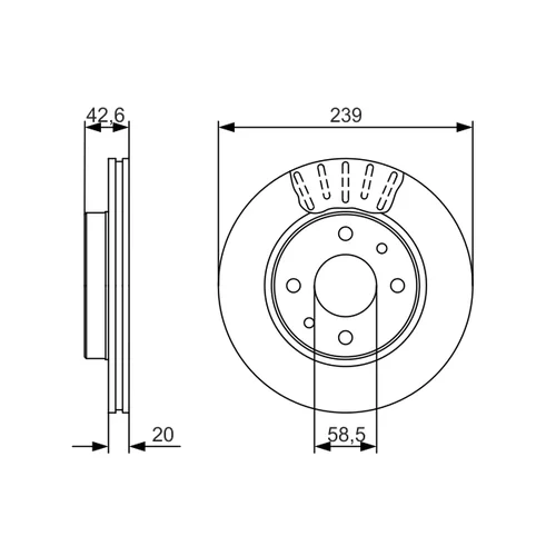 Brzdový kotúč 0 986 479 082 /BOSCH/ - obr. 1