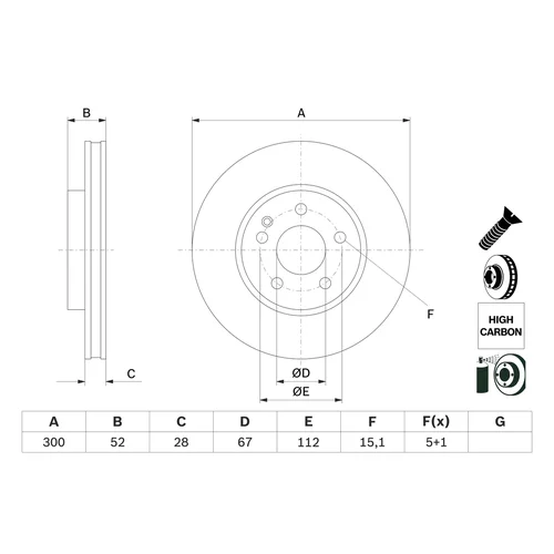 Brzdový kotúč 0 986 479 D57 /BOSCH/ - obr. 4