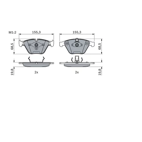 Sada brzdových platničiek kotúčovej brzdy 0 986 494 036 /BOSCH/ - obr. 4