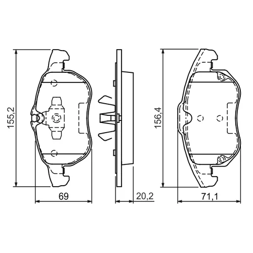 Sada brzdových platničiek kotúčovej brzdy 0 986 494 073 /BOSCH/ - obr. 6
