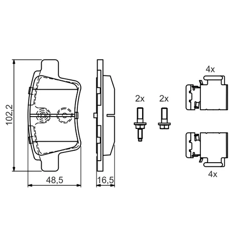 Sada brzdových platničiek kotúčovej brzdy 0 986 494 622 /BOSCH/ - obr. 6