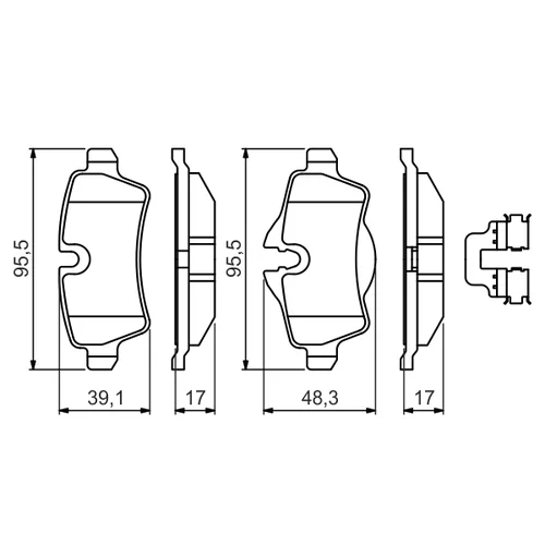 Sada brzdových platničiek kotúčovej brzdy 0 986 494 645 /BOSCH/ - obr. 4
