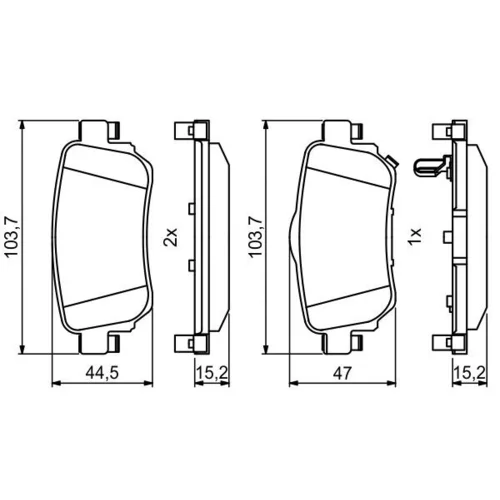 Sada brzdových platničiek kotúčovej brzdy 0 986 494 816 /BOSCH/ - obr. 6