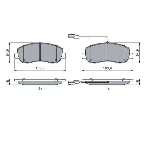 Sada brzdových platničiek kotúčovej brzdy 0 986 494 894 /BOSCH/ - obr. 6