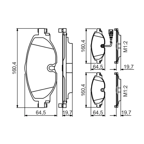 Sada brzdových platničiek kotúčovej brzdy 0 986 495 347 /BOSCH/ - obr. 4