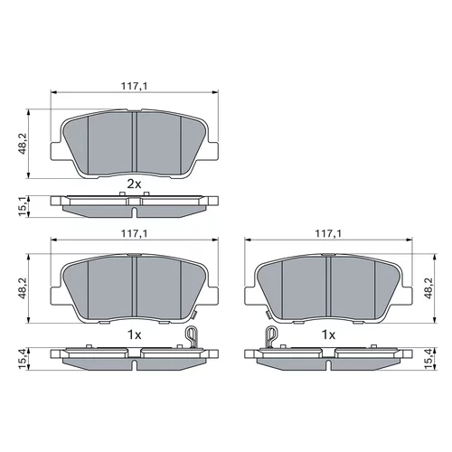 Sada brzdových platničiek kotúčovej brzdy 0 986 495 370 /BOSCH/ - obr. 4