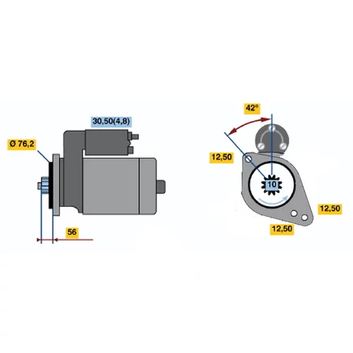 Štartér 0 001 123 012 /BOSCH/ - obr. 4