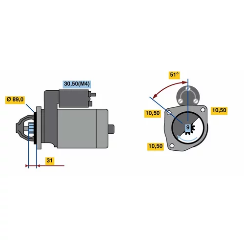 Štartér 0 001 262 002 /BOSCH/ - obr. 4