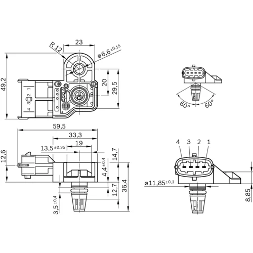 Snímač plniaceho tlaku 0 261 230 280 /BOSCH/ - obr. 5