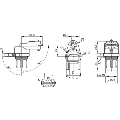 Snímač impulzov kľukového hriadeľa 0 281 002 667 /BOSCH/ - obr. 5
