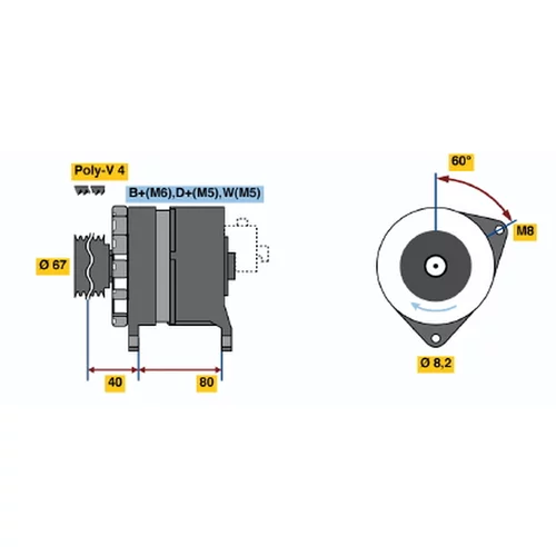 Alternátor BOSCH 0 986 036 631