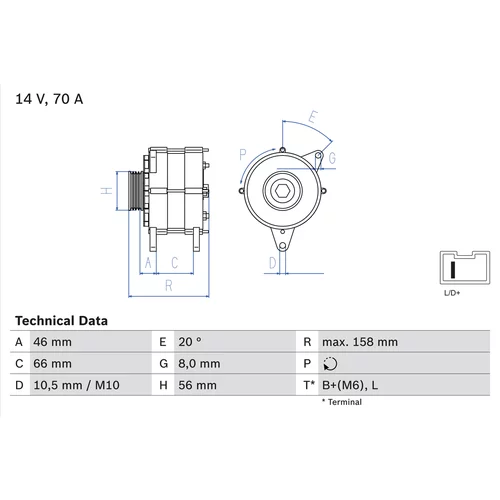 Alternátor BOSCH 0 986 036 851