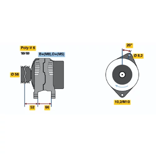 Alternátor BOSCH 0 986 040 021
