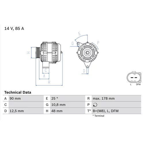 Alternátor BOSCH 0 986 042 470