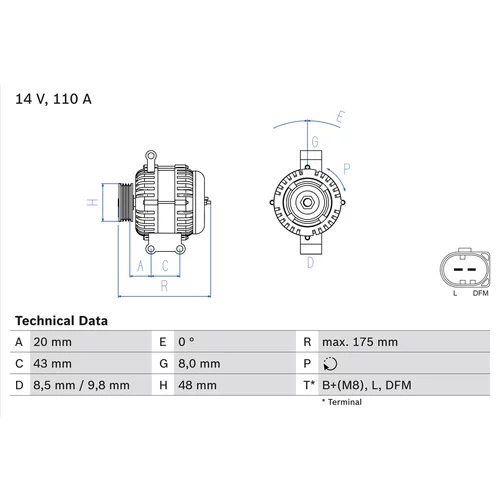 Alternátor BOSCH 0 986 048 750