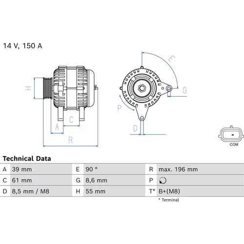 Alternátor BOSCH 0 986 084 870