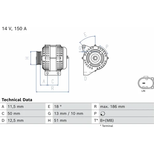 Alternátor BOSCH 0 986 084 900