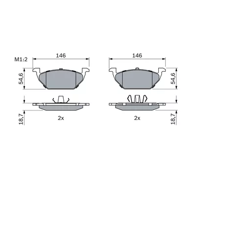 Sada brzdových platničiek kotúčovej brzdy 0 986 424 364 /BOSCH/ - obr. 6