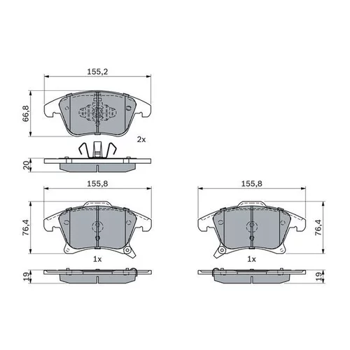Sada brzdových platničiek kotúčovej brzdy 0 986 424 445 /BOSCH/ - obr. 4