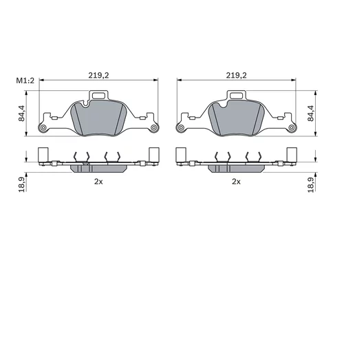Sada brzdových platničiek kotúčovej brzdy 0 986 424 849 /BOSCH/ - obr. 6