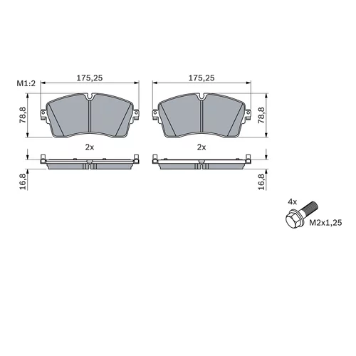 Sada brzdových platničiek kotúčovej brzdy 0 986 424 871 /BOSCH/ - obr. 4