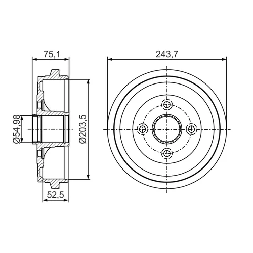 Brzdový bubon 0 986 477 292 /BOSCH/ - obr. 4