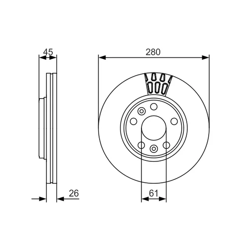 Brzdový kotúč 0 986 479 576 /BOSCH/ - obr. 1