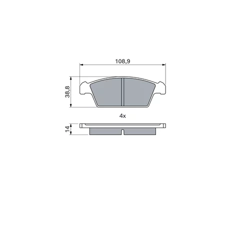 Sada brzdových platničiek kotúčovej brzdy 0 986 494 066 /BOSCH/ - obr. 4