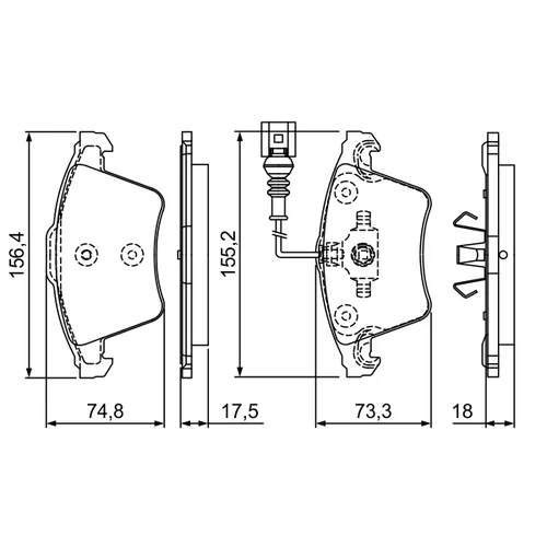 Sada brzdových platničiek kotúčovej brzdy 0 986 494 203 /BOSCH/ - obr. 4