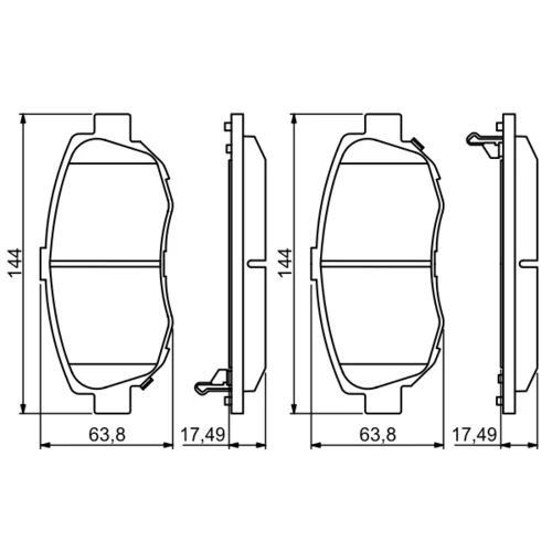 Sada brzdových platničiek kotúčovej brzdy 0 986 494 211 /BOSCH/ - obr. 4