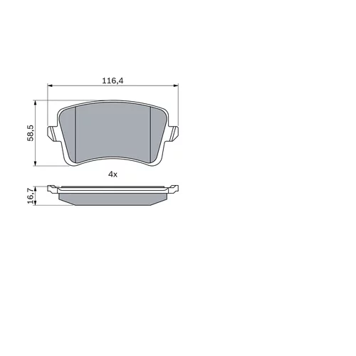 Sada brzdových platničiek kotúčovej brzdy 0 986 494 254 /BOSCH/ - obr. 6