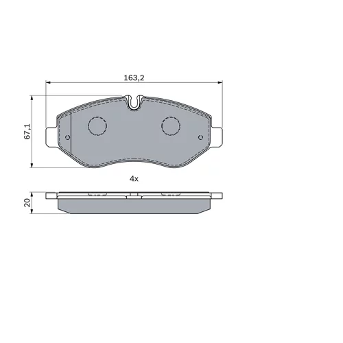 Sada brzdových platničiek kotúčovej brzdy 0 986 494 293 /BOSCH/ - obr. 6
