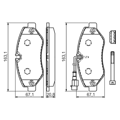 Sada brzdových platničiek kotúčovej brzdy 0 986 494 334 /BOSCH/ - obr. 6