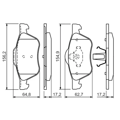 Sada brzdových platničiek kotúčovej brzdy 0 986 494 396 /BOSCH/ - obr. 6
