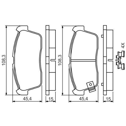 Sada brzdových platničiek kotúčovej brzdy 0 986 494 618 /BOSCH/ - obr. 4
