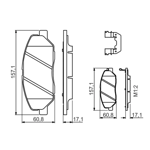 Sada brzdových platničiek kotúčovej brzdy 0 986 494 631 /BOSCH/ - obr. 6