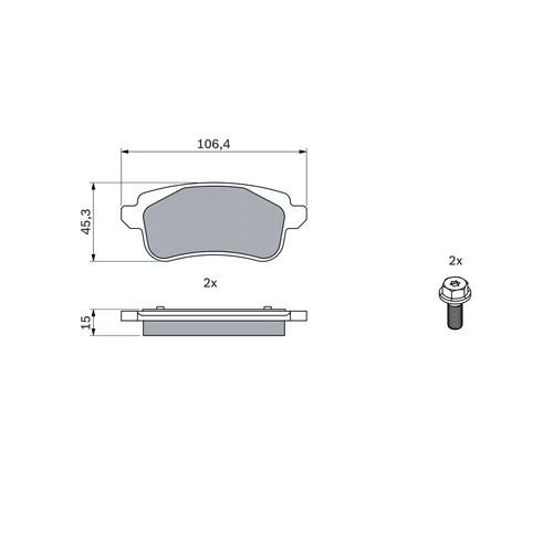 Sada brzdových platničiek kotúčovej brzdy 0 986 494 723 /BOSCH/ - obr. 6
