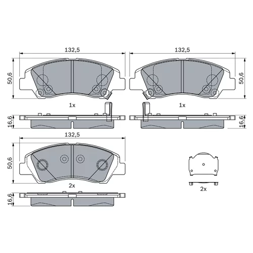 Sada brzdových platničiek kotúčovej brzdy 0 986 494 760 /BOSCH/ - obr. 6