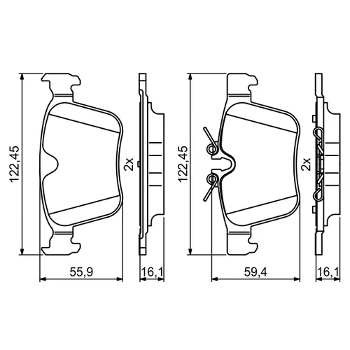 Sada brzdových platničiek kotúčovej brzdy 0 986 494 819 /BOSCH/ - obr. 6