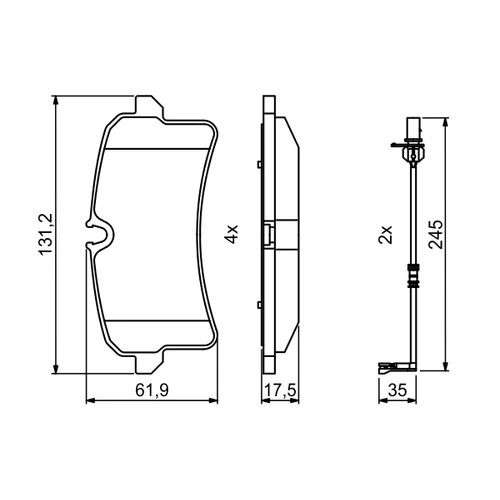 Sada brzdových platničiek kotúčovej brzdy 0 986 494 842 /BOSCH/ - obr. 6