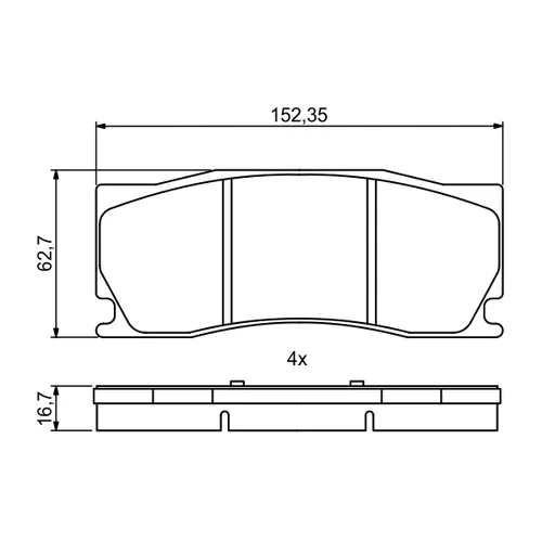 Sada brzdových platničiek kotúčovej brzdy 0 986 494 868 /BOSCH/ - obr. 6