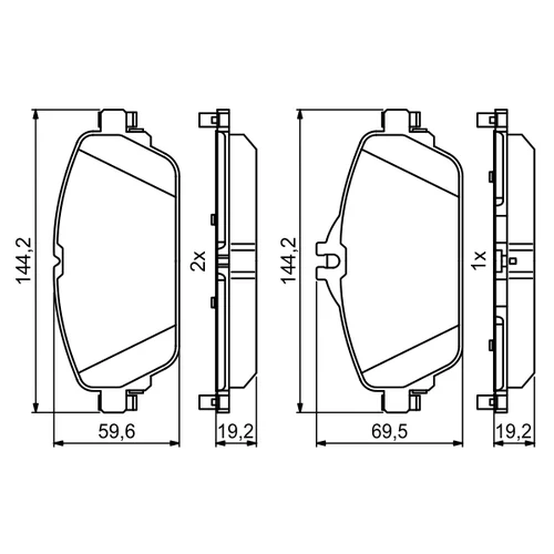 Sada brzdových platničiek kotúčovej brzdy 0 986 494 951 /BOSCH/ - obr. 4