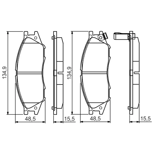 Sada brzdových platničiek kotúčovej brzdy 0 986 495 146 /BOSCH/ - obr. 6