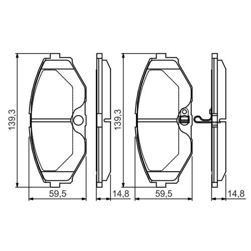 Sada brzdových platničiek kotúčovej brzdy 0 986 495 147 /BOSCH/ - obr. 4
