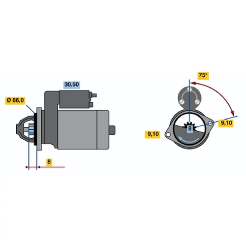 Štartér 0 001 112 032 /BOSCH/ - obr. 2