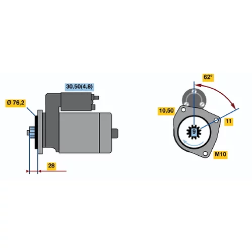 Štartér 0 001 125 521 /BOSCH/ - obr. 4