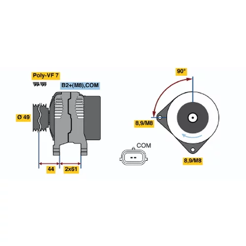 Alternátor BOSCH 0 124 425 018