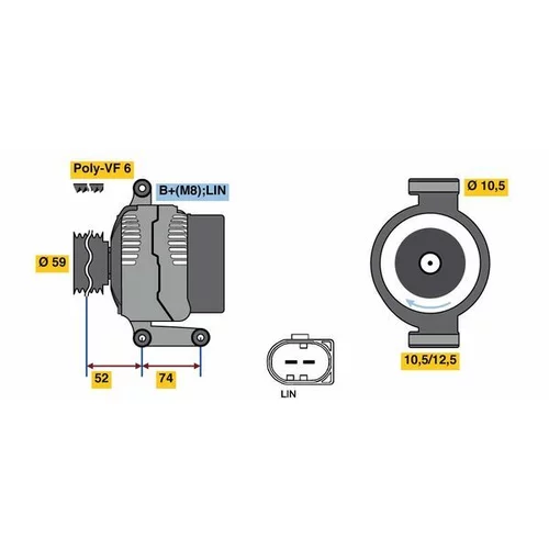 Alternátor BOSCH 0 125 711 058